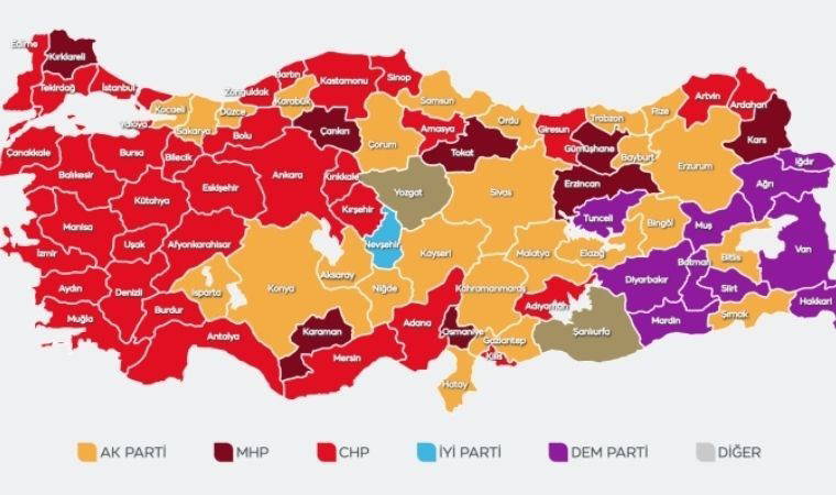 31 Mart Seçimleri'nde partilerin en yüksek ve en düşük oy aldıkları şehirler hangileri?