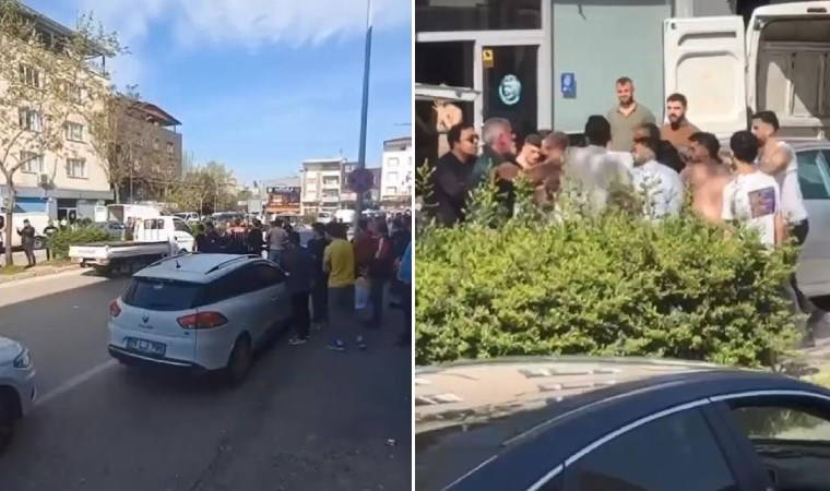 Bursa'da kargo firması çalışanları ile müşteri arasında 'kargo alma' kavgasında 1 yaralı; olay kamerada