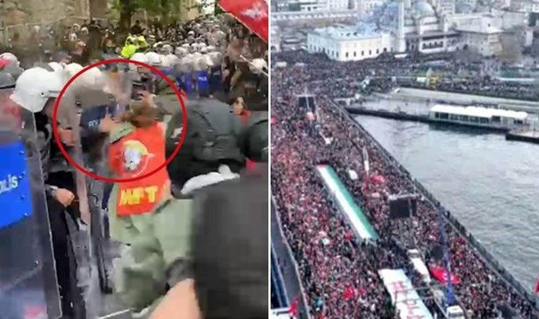Taksim yasağı, Galata Köprüsü'nde TÜGVA çağrısıyla yapılan mitingi hatırlattı