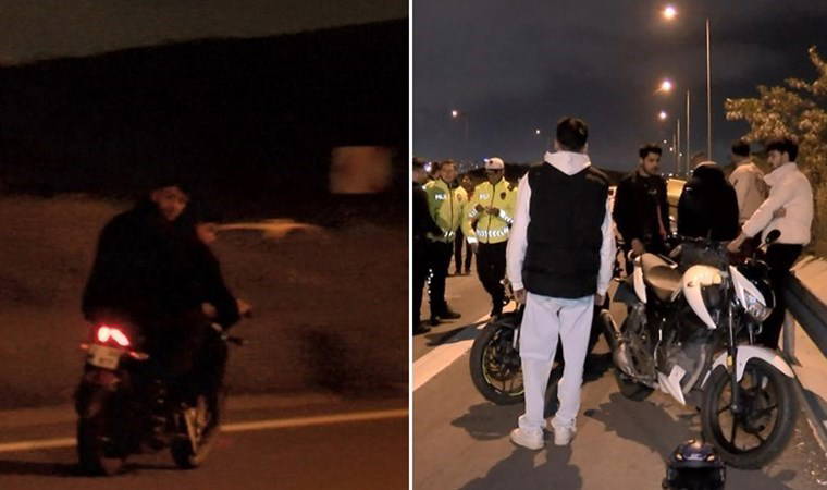 Kuzey Marmara Otoyolu'nda akrobatik hareketler yapan motosikletlilere baskın