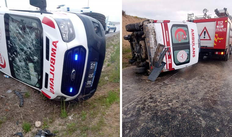 Kaza ihbarına giden ambulans kaza yaptı: 3 yaralı
