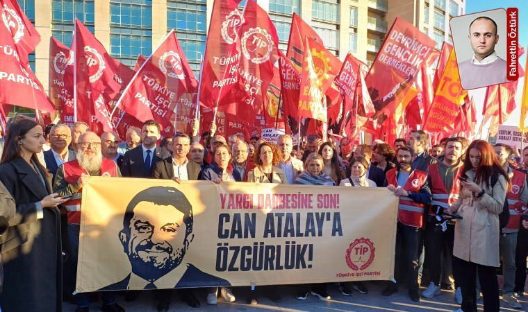 Adliye önünde Can Atalay eylemi: Vekilliğinin birinci yılında Atalay'a özgürlük