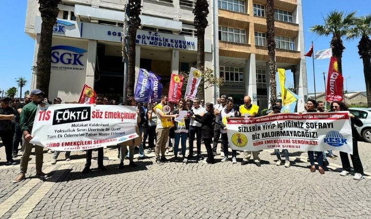 İzmir’de kamu emekçilerinden tasarruf tedbirlerine tepki