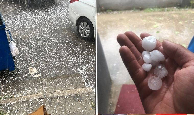 İzmir'i önce sağanak sonra dolu vurdu