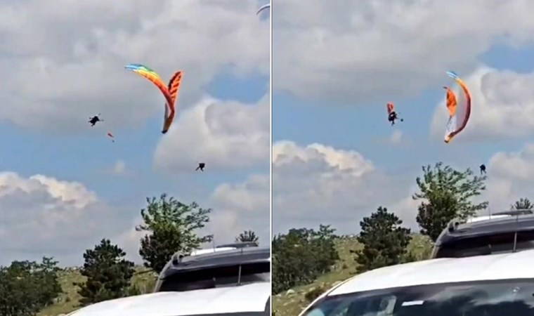 1 kişi ölmüştü... Yamaç paraşütü kazasında yeni görüntüler
