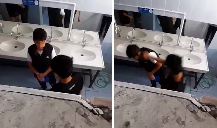 Akran zorbalığı kamerada: 3 öğrenci, okul arkadaşlarını tuvalette darbedip görüntü çekti!