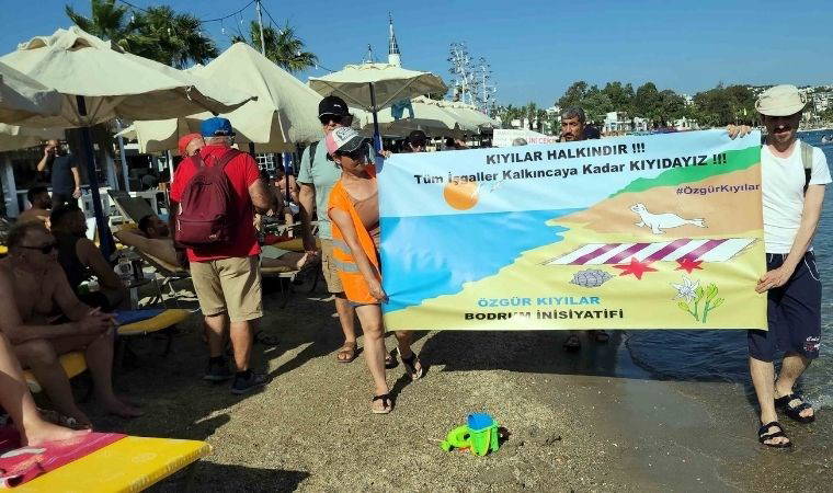 Bitez’de kıyı işgalleri protestosu: Havlumuzu serecek yer yok