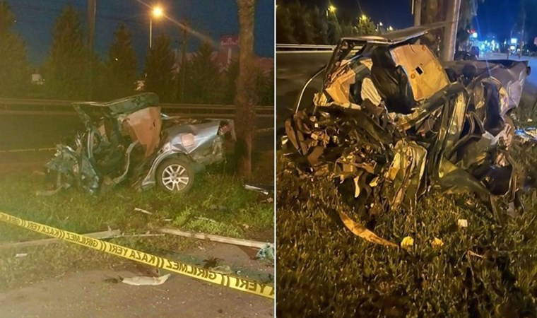 Otomobil ikiye bölündü: Feci kazada sürücü öldü!