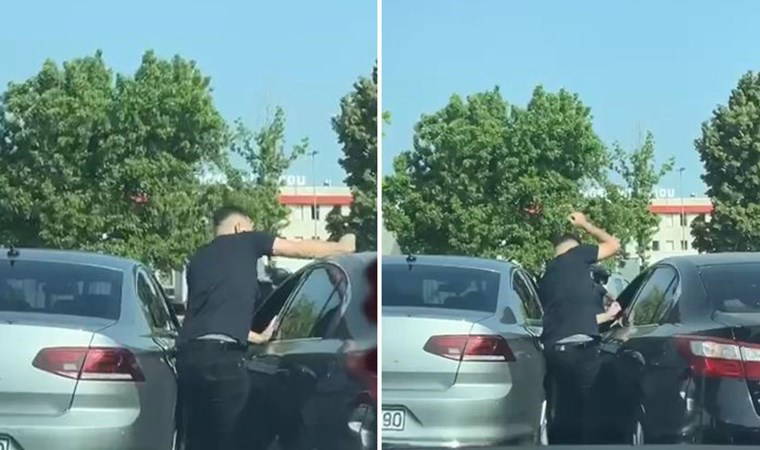 Küçükçekmece'de önünü kestiği otomobilin sürücüsüne bıçakla saldırdı