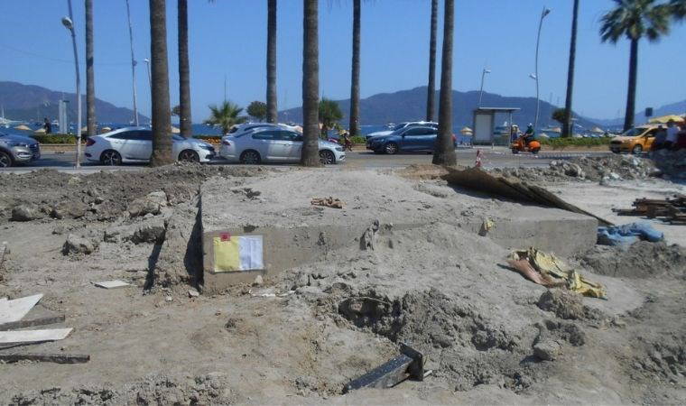 Marmaris Belediye binasının yerindeki kaçak inşaat mühürlendi
