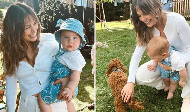 Aslı Enver kızı Elay'la objektif karşısında: 'İki gözümün çiçeği'