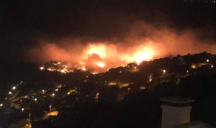 İzmir'de yerleşim yerlerine yakın alanda büyük yangın: Site tahliye edildi