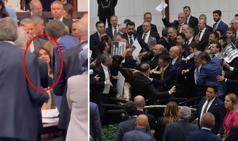 DEM Parti'den TBMM Genel Kurulu'nda 'kayyum' protestosu... Sinirler gerildi: Vekiller birbirine girdi, pankartlar havada uçuştu!