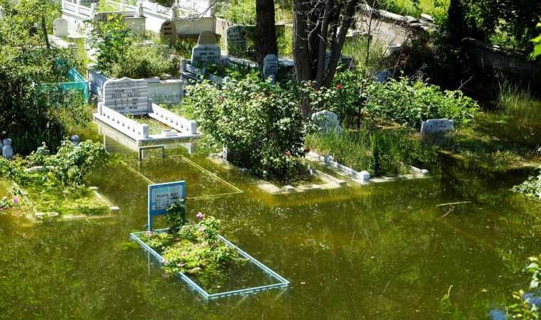 Baraj suları yükseldi mezarlıklar yine sular altında kaldı