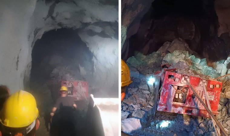 Giresun’da faciadan dönüldü... Madende iş makinesinin üzerine kaya düştü: 1 yaralı