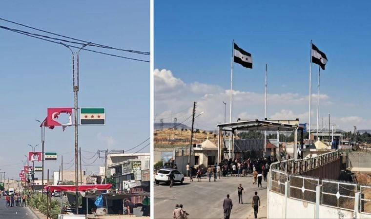 Suriye'nin sınır kentlerinde düzenlendi: Türk bayraklarına saldırdılar TIR'ları ateşe verdiler