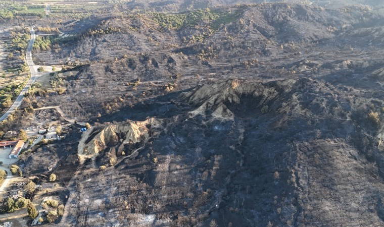 Tarihi Gelibolu Yarımadası'ndaki yangında etkilenen Anzak Koyu havadan görüntülendi