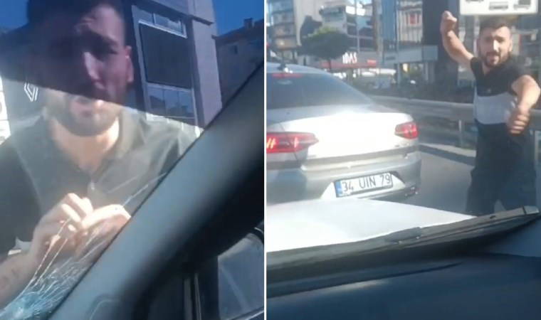 Önünü kesip camını kırdılar!