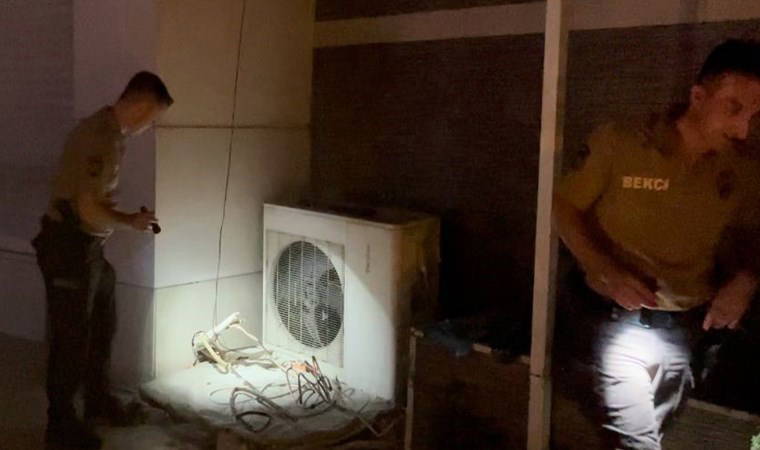 'Klima' hırsızları bekçilere takıldı: 2 şüpheli suçüstü yakalandı