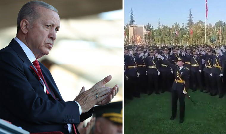 Erdoğan'ın katıldığı Kara Harp Okulu mezuniyetinde, teğmenlerden 'Mustafa Kemal'in askerleriyiz' sloganı!