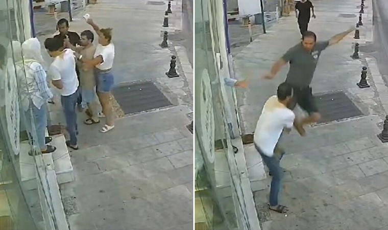 Esnaf birbirine girdi: Üzerine sıcak kahve döktü