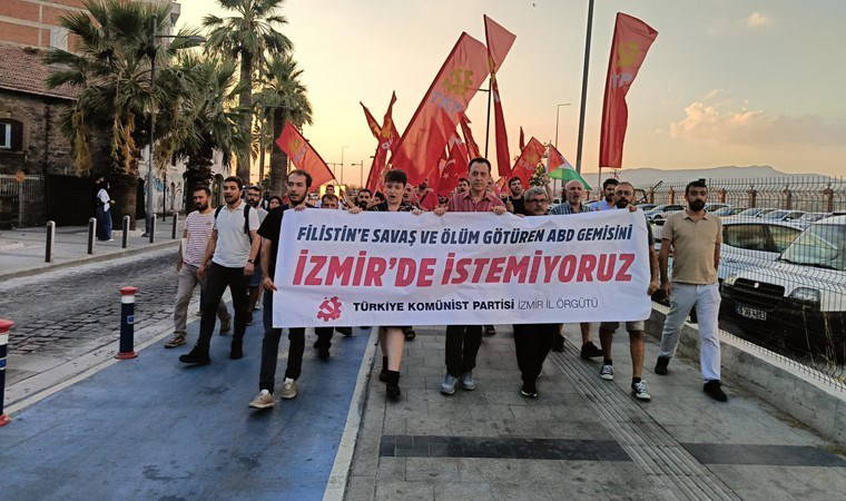 TKP'den İzmir'de ABD gemisi eylemi: ‘Katil ABD işbirlikçi AKP’