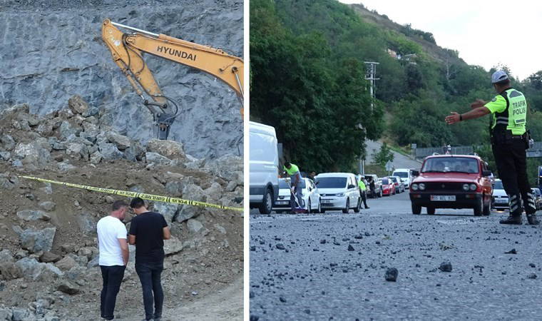 Samsun'da taş ocağında patlama: Yola savurulan taşlar araçlara isabet etti, 4 kişi yaralandı
