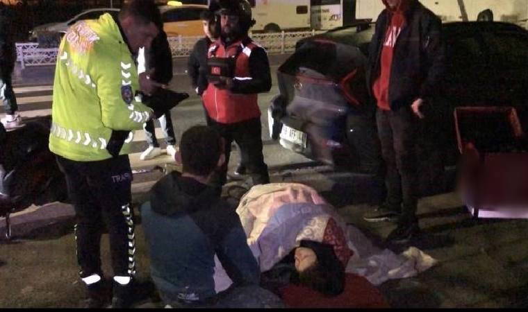 Tekirdağ'da otomobil motosiklete çarpıp kaçtı!