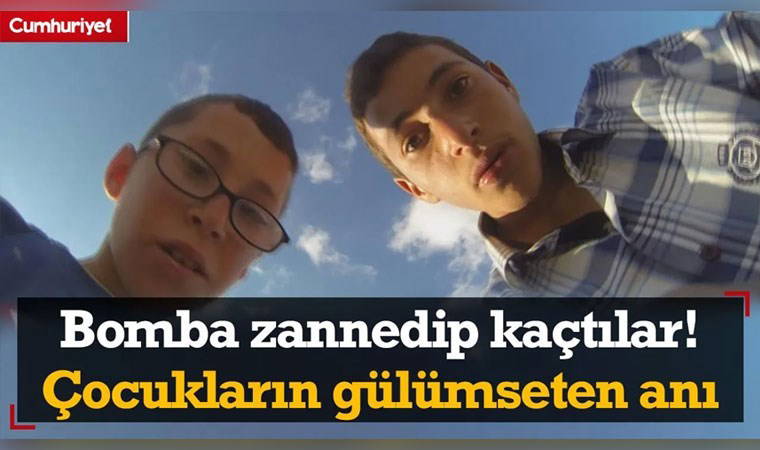 Bomba zannedip kaçtılar! Çocukların gülümseten anı kamerada