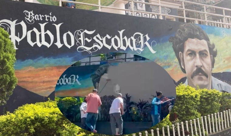 Escobar'ın duvara çizilen resmi kaldırıldı