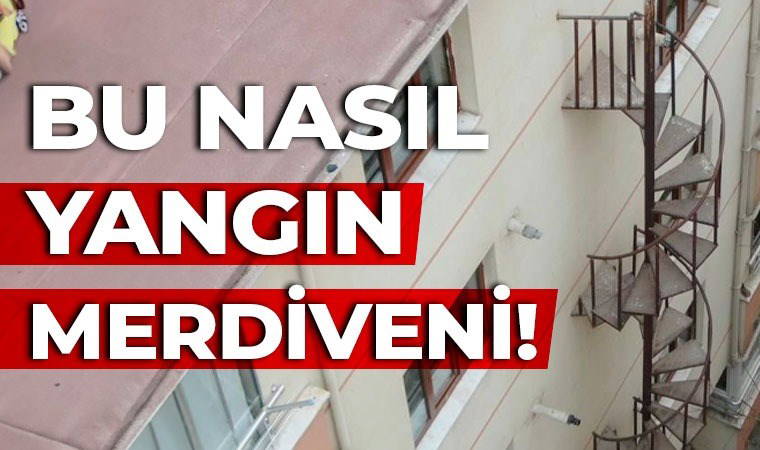 Ne zaman ders alacağız? Duvara monte edilen yangın merdiveninin girişi ve çıkışı yok!