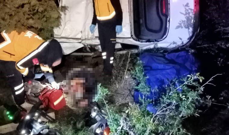 Takla atan araçta hayatını kaybetti!