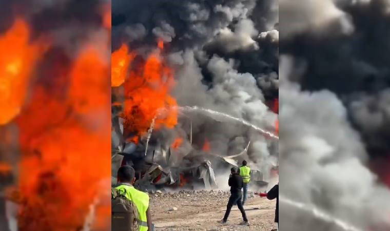 Malatya'da toplu konutların şantiyesinde yangın paniği!