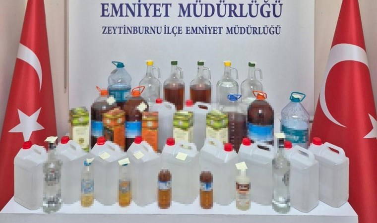 Zeytinburnu'nda 80 litre sahte içki ele geçirildi