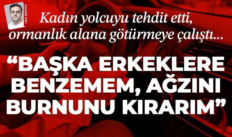 Kadın yolcuya tehdit ve şiddet… “Başka erkeklere benzemem, ağzını burnunu kırarım" dedi ormanlık alana götürmeye çalıştı!