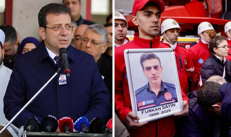 İmamoğlu, İstanbul'da şehit olan itfaiye eri Furkan Sayın'ın cenazesine katıldı: 'Fedakarlıklarını unutmayacağız'