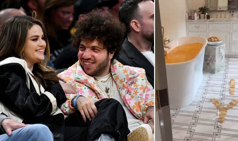 Hollywood'un en 'garip' çifti! Benny Blanco, Selena Gomez'e 'küvet dolusu peynir' hediye etti