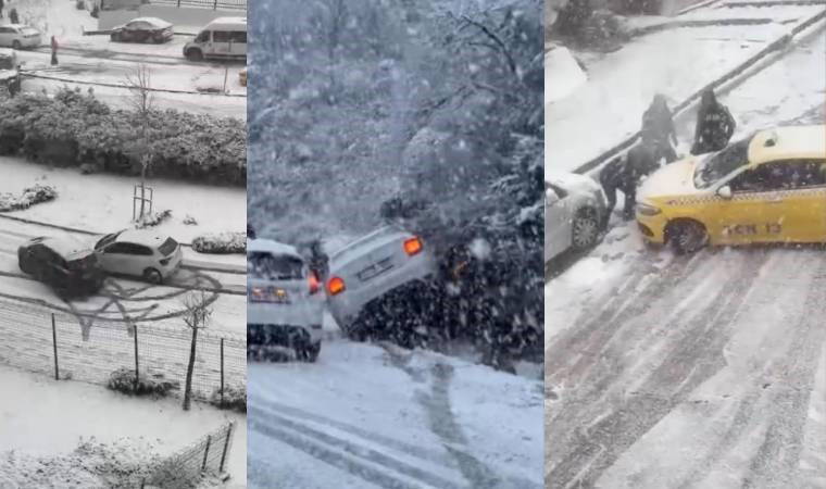 İstanbul beyaza büründü, kazalar peş peşe geldi