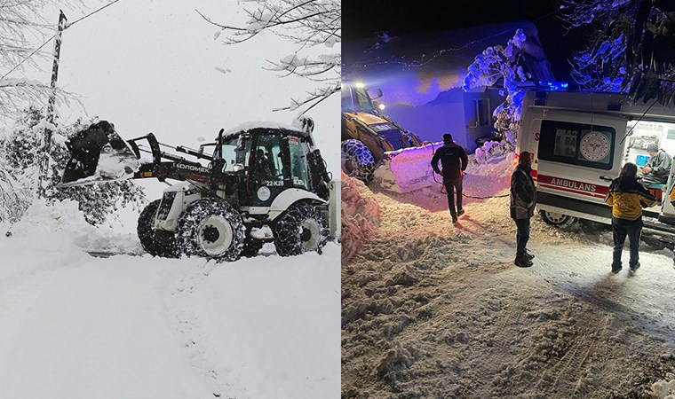 Rize'de 'kar' esareti! Ambulans kara saplandı: 94 köy yolu kapalı...