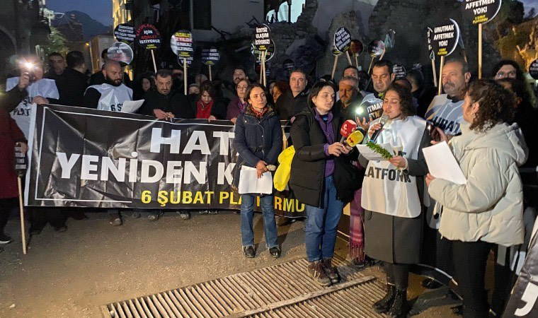 Hatay’da depremin 2. yılında iktidara tepki: 'Kaybettiklerimize sözümüz var!'