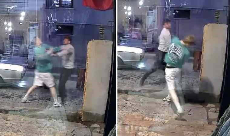 Anbean kaydedildi... Kafe sahibi ile müşteri arasında kavga