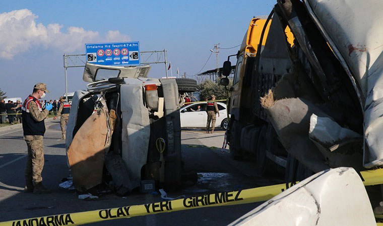 Hatay'da feci kaza...