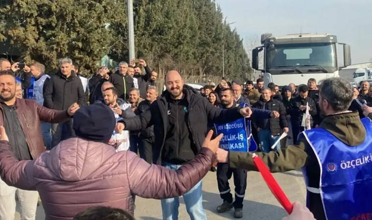 Oğuzhan Alpdoğan'dan grevdeki eski mesai arkadaşlarına destek ziyareti