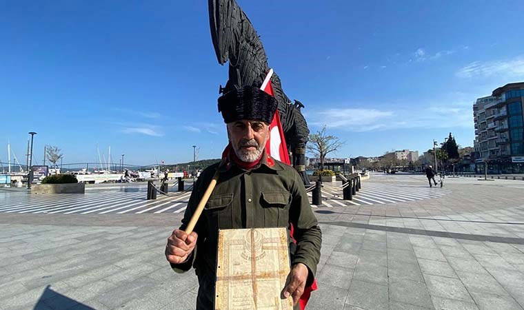 Şehitler için İstanbul'dan yola çıkan gazi torunu, Çanakkale'ye ulaştı