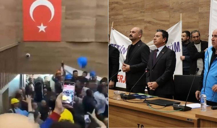 Muğla'da gergin görüşme: Belediye başkanına baret fırlatıldı