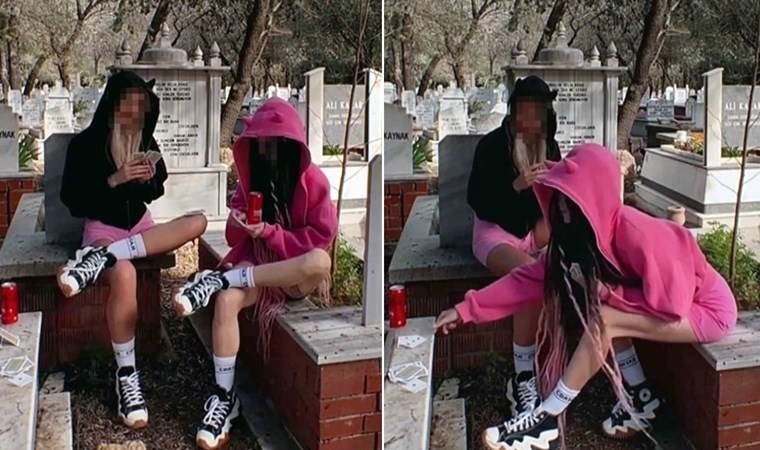 Mezarlıkta yaptıkları paylaşım tepki çekmişti: Yeni görüntüler ortaya çıktı... Emniyet Müdürlüğü açıklama yaptı
