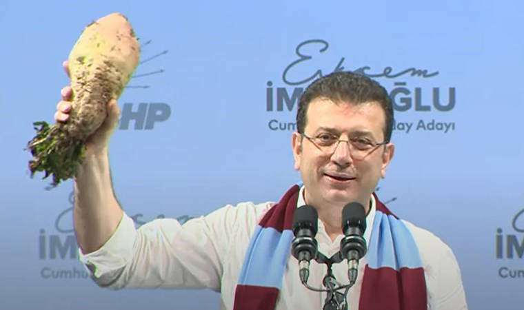 'Salon engeli' mitinge dönüştürdü: Ekrem İmamoğlu 'turpun büyüğünü' Trabzon'da gösterdi