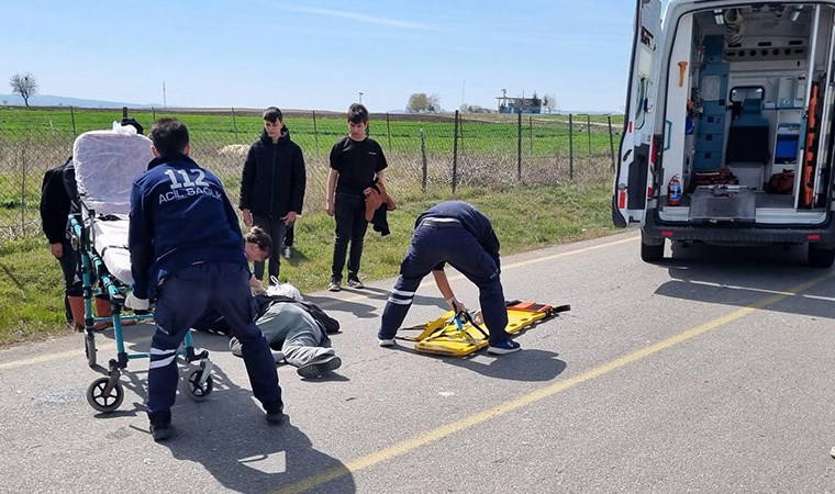 'Kasksız' motosiklet sürücüsü, tankere çarptı: Ağır yaralandı!