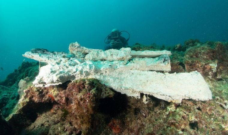 Midye kabuklarından yapay resif yaptı