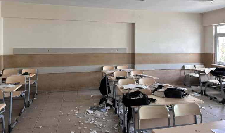Sınıfta tavan sıvası düştü: 4 öğrenci yaralandı!